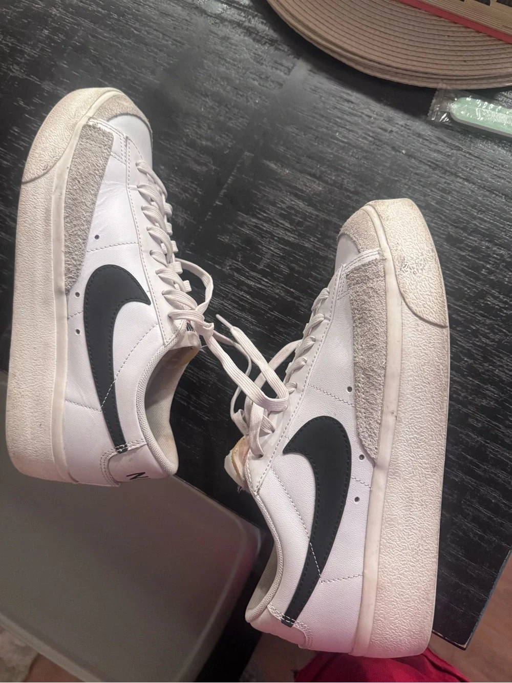 Nike Men’s White Sneakers with Black Swoosh
